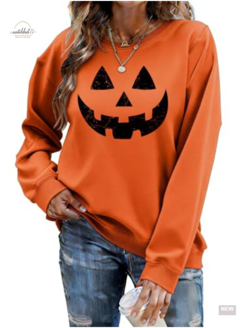Women's Halloween Graphic Crewneck Sweatshirt Fall Pullover